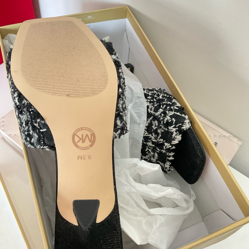 Michael Michael Kors Tessa Frayed Black Denim Mule Size 9.5 - Picture 3 of 7